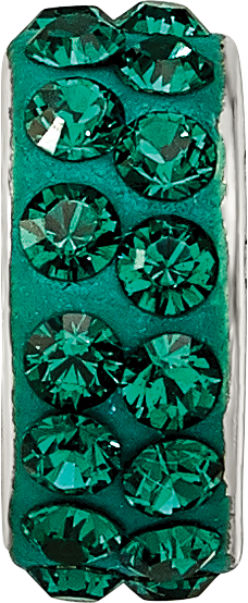 Sterling Silver Reflections May Double Row Preciosa Crystal Bead