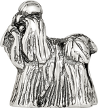 Sterling Silver 925 Shih Tzu Themed Bead with Antiqued Finish Solid