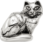 Sterling Silver 925 Ragdoll Cat Bead with Antiqued Finish