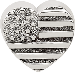 Sterling Silver Reflections Heart Flag Bead
