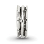 Sterling Silver 925 Grooved Spacer Bead with Antiqued Finish Solid Cast Design