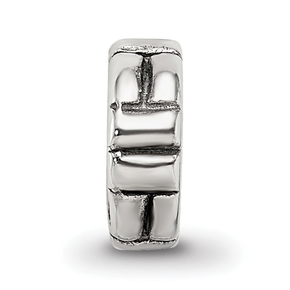 Sterling Silver 925 Antiqued Notched Spacer Bead Solid Casted 8.18mm