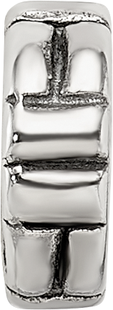 Sterling Silver 925 Antiqued Notched Spacer Bead Solid Casted 8.18mm