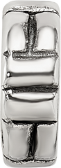 Sterling Silver 925 Antiqued Notched Spacer Bead Solid Casted 8.18mm