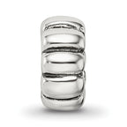 Sterling Silver 925 Scalloped Spacer Bead with Antiqued Finish Elegant Design