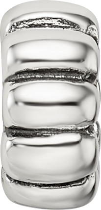 Sterling Silver 925 Scalloped Spacer Bead with Antiqued Finish Elegant Design