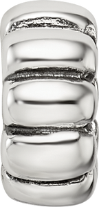 Sterling Silver 925 Scalloped Spacer Bead with Antiqued Finish Elegant Design