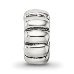Sterling Silver 925 Scalloped Spacer Bead with Antiqued Finish Elegant Design