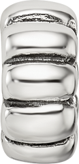 Sterling Silver 925 Scalloped Spacer Bead with Antiqued Finish Elegant Design
