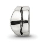 Sterling Silver 925 Spacer Bead with Wavy Design and Antiqued Finish