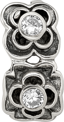 Sterling Silver Reflections CZ Connector Bead