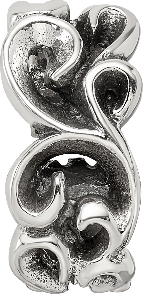 Sophia Jewelers Sterling Silver Scroll Bead with Antiqued Finish