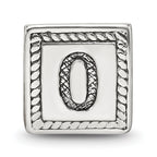 Sterling Silver 925 Antiqued Number 0 Triangle Bead Solid, Vintage Charm