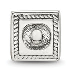 Sterling Silver 925 Antiqued Letter O Bead with Solid Design