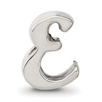 Sterling Silver 925 Script Letter E Bead with Polished Finish