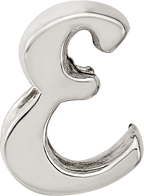 Sterling Silver 925 Script Letter E Bead with Polished Finish