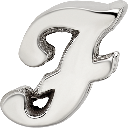 Sterling Silver Reflections Letter F Script Bead