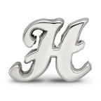 Sterling Silver 925 Script Letter H Bead with Polished Finish Solid Elegant Design