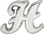 Sterling Silver 925 Script Letter H Bead with Polished Finish Solid Elegant Design