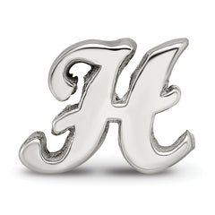 Sterling Silver 925 Script Letter H Bead with Polished Finish Solid Elegant Design
