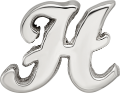 Sterling Silver 925 Script Letter H Bead with Polished Finish Solid Elegant Design