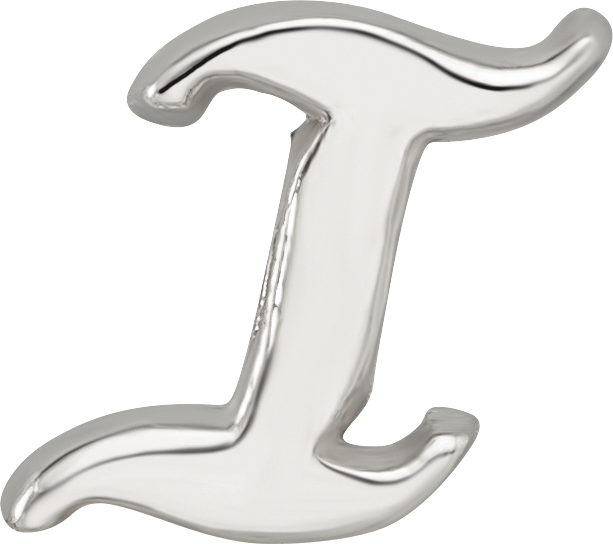 Sophia Jewelers Polished Sterling Silver 925 Letter I Bead  Elegant Script Design