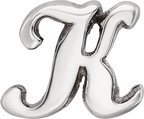 Sterling Silver 925 Polished Script Letter K Bead Solid Classic Charm