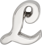 Sterling Silver 925 Script Letter L Bead with Polished Finish