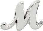 Sterling Silver 925 Script M Bead with Polished Finish Solid