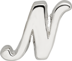 Sterling Silver 925 Script Letter N Bead with Polished Finish