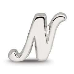 Sterling Silver Reflections Letter N Script Bead