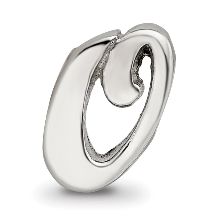 Sophia Jewelers Sterling Silver O Script Bead with Polished Finish