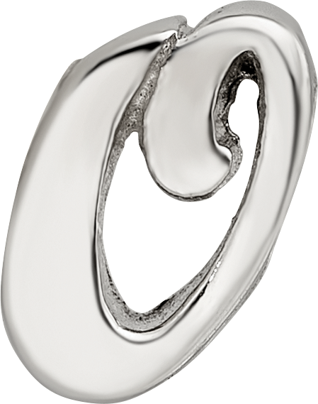 Sophia Jewelers Sterling Silver O Script Bead with Polished Finish