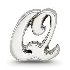 Sterling Silver Reflections Letter Q Script Bead