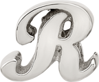 Sterling Silver 925 Script Letter R Bead with Polished Finish