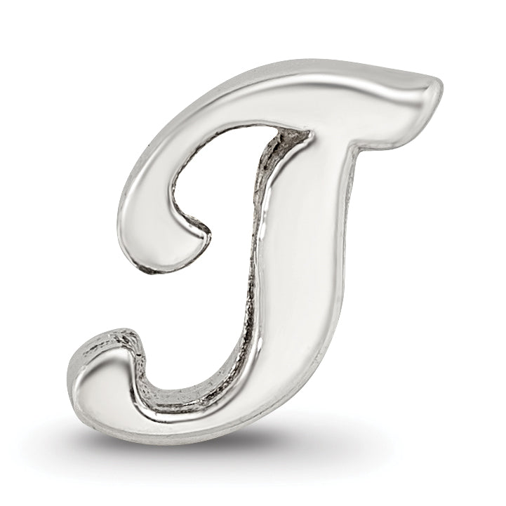 Sterling Silver Reflections Letter T Script Bead