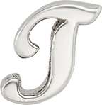 Sterling Silver 925 Script T Bead with Polished Finish