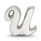 Sterling Silver 925 Script Letter U Bead with Polished Finish