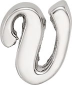 Sterling Silver 925 Letter V Script Bead with Polished Finish