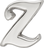 Sterling Silver 925 Script Z Bead with Polished Finish Elegant Design