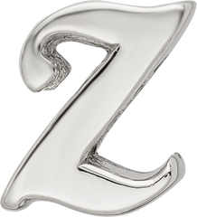 Sterling Silver 925 Script Z Bead with Polished Finish Elegant Design