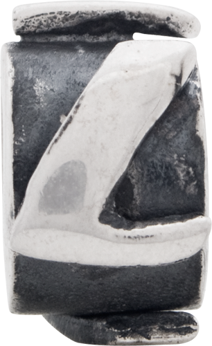 Sterling Silver 925 Antiqued Letter L Bead Solid Cast for Charm Bracelets