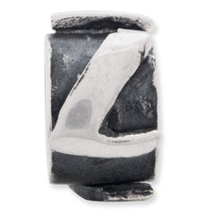 Sterling Silver 925 Antiqued Letter L Bead Solid Cast for Charm Bracelets