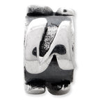 Sterling Silver 925 Antiqued Letter U Bead  Solid Casted Elegance
