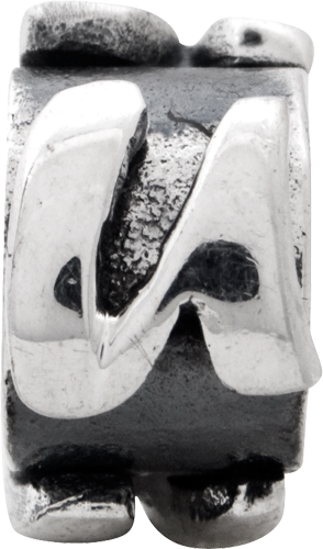 Sterling Silver 925 Antiqued Letter U Bead  Solid Casted Elegance