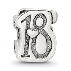 Sterling Silver 925 Sweet 18 Bead with Antiqued Finish Solid Refined Design