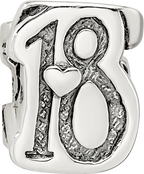 Sterling Silver 925 Sweet 18 Bead with Antiqued Finish Solid Refined Design