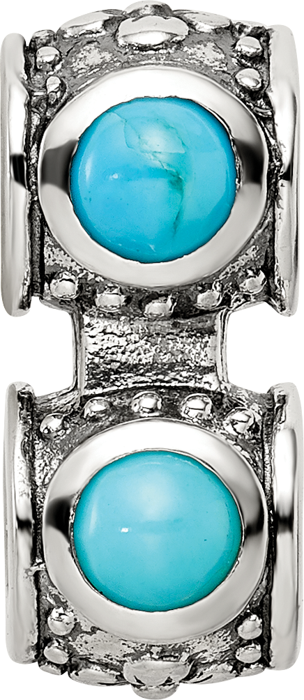 Sterling Silver Reflections Turquoise Connector Bead