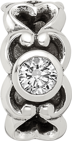 Sterling Silver 925 Antiqued CZ Connector Bead with Vintage Elegance