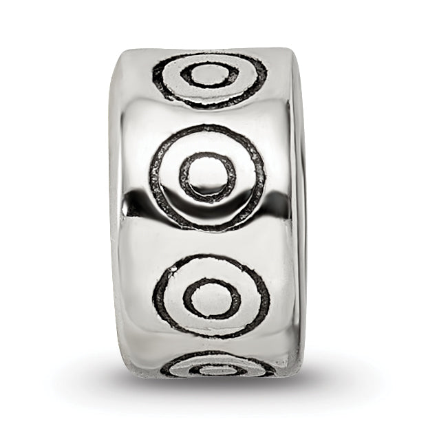 Sophia Jewelers Antiqued Sterling Silver 925 Bali Circle Bead Solid Cast